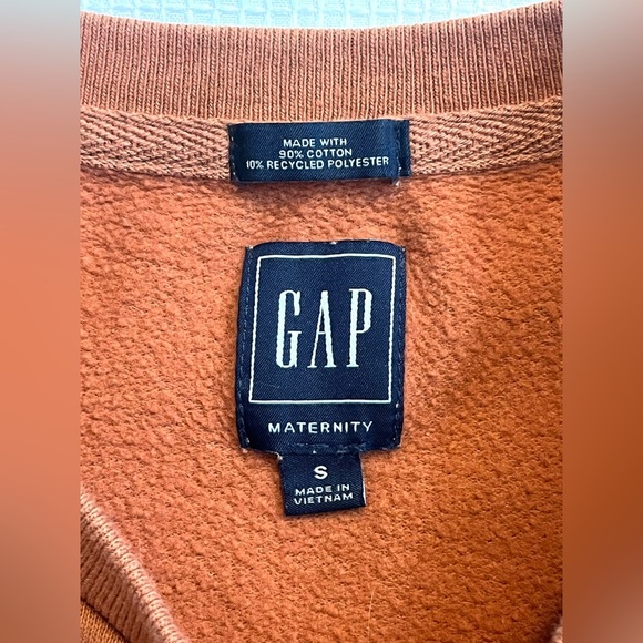 GAP Maternity Women’s Orange Sweatshirt Long-Sleeve Side Zippers Adjustable - Picture 4 of 13